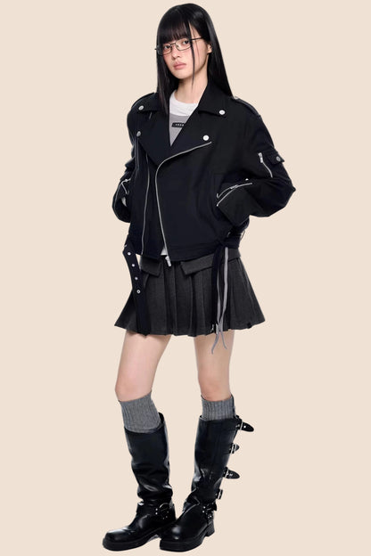 Deconstructed Zipper Retro Jacket