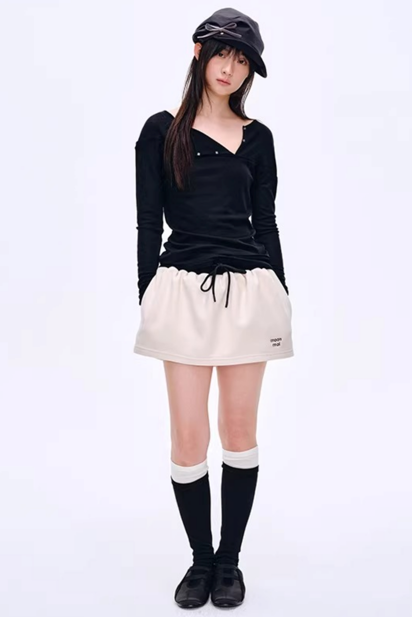 High-Gloss Two-Tone Slouch Socks