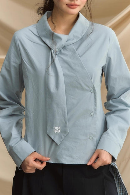 Relaxed Diagonal Plaid Shirt