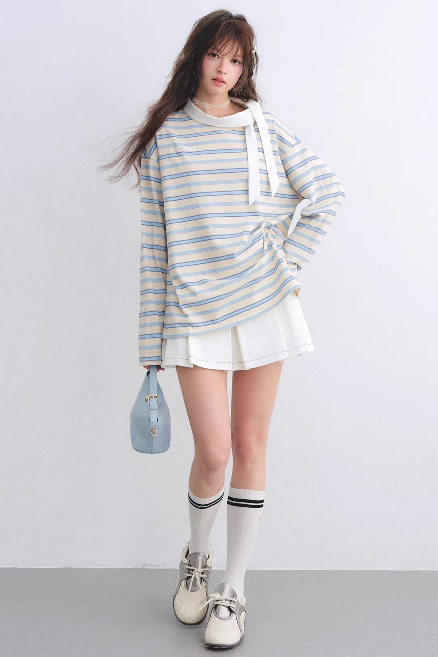 Retro Striped Color-Blocked Top