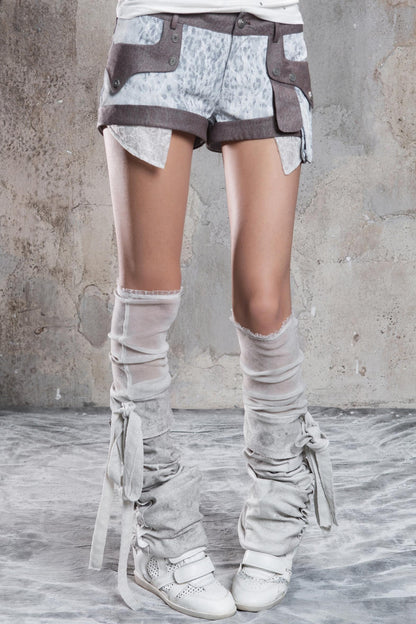 Punk Pleated Thigh Socks