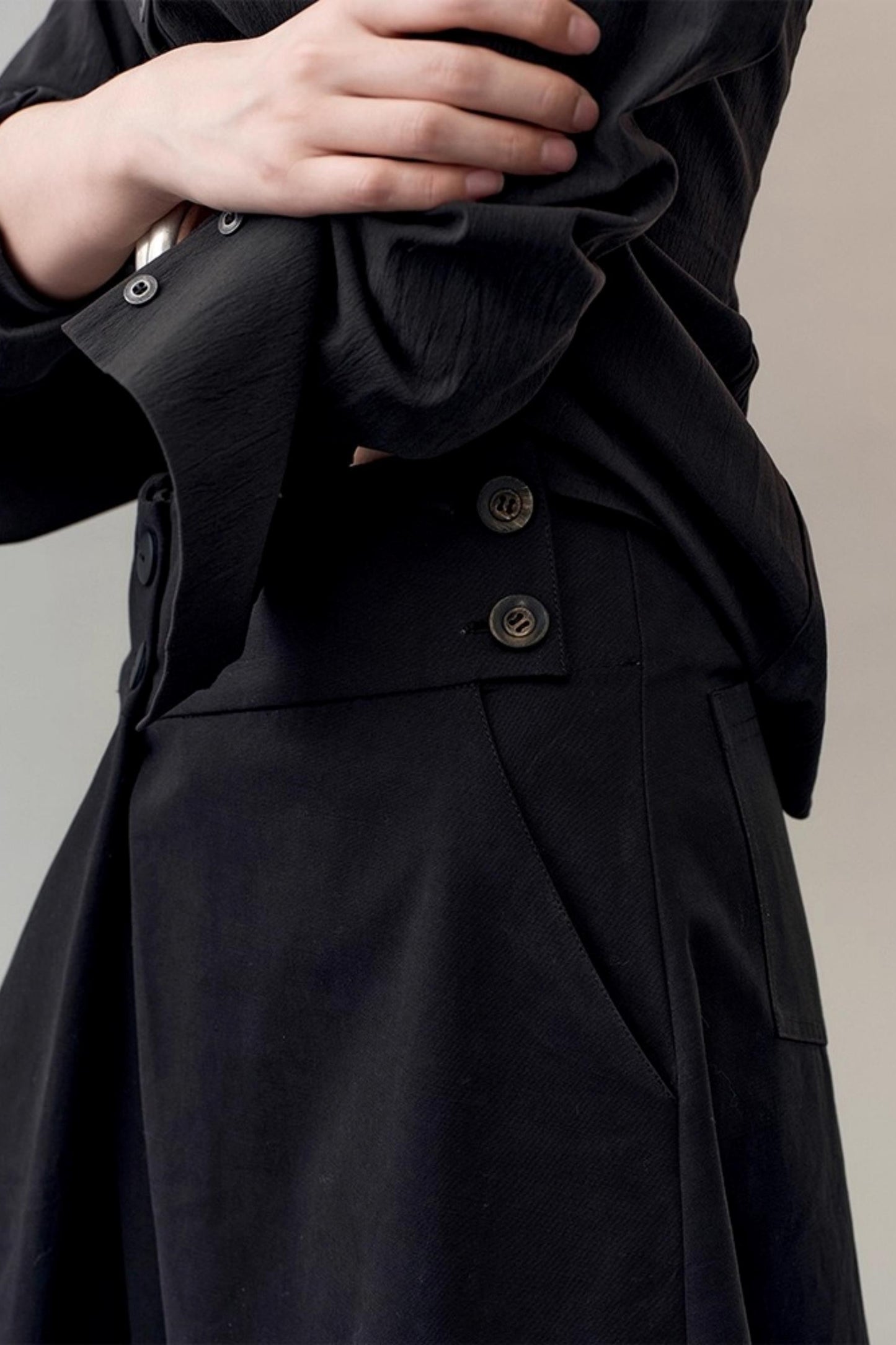 Chic Overlapping Waist Deconstructed Skirt