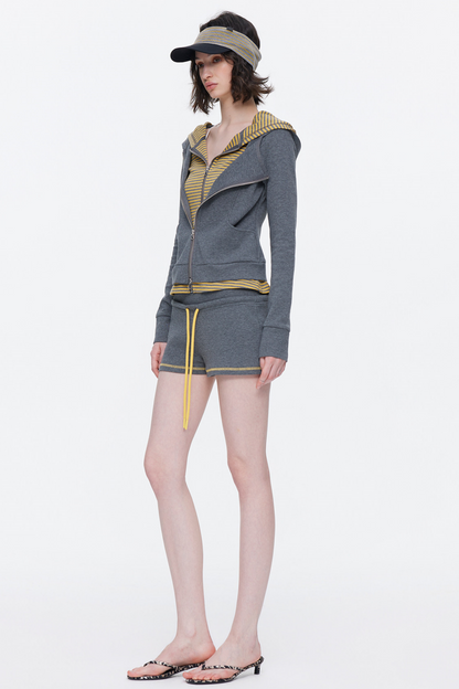 Deconstructed Color-Blocked Sweatshirt