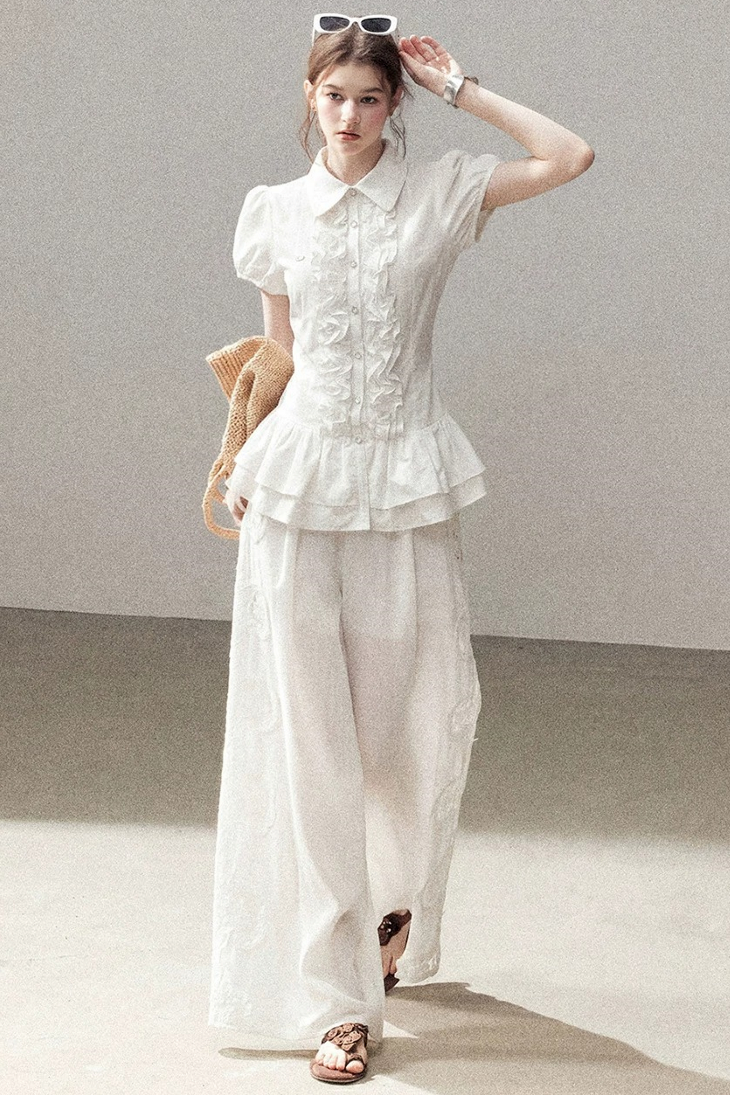 Pure White Ruffled Blouse