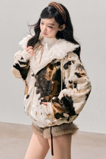 Korean Faux Fur Wide-Leg Pants