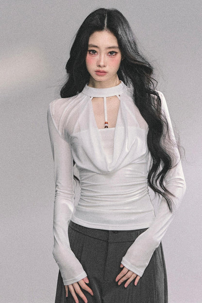 Pure Desire Long-Sleeved Black Top