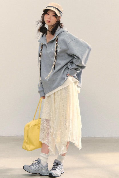 Embroidered Flower Sweatshirt