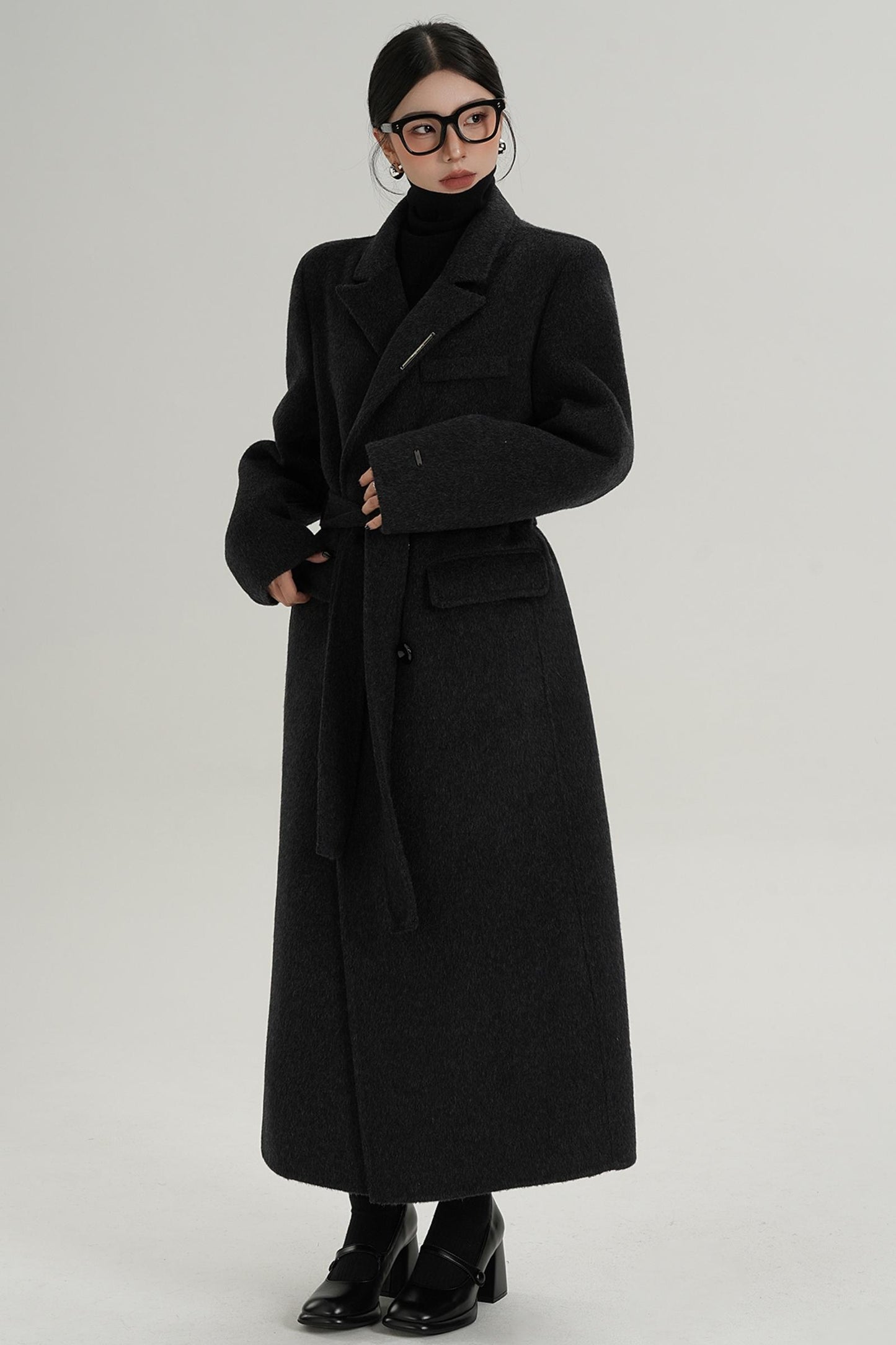 Wool Elegance Long Trench Coat