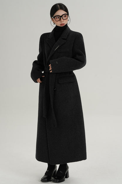 Wool Elegance Long Trench Coat