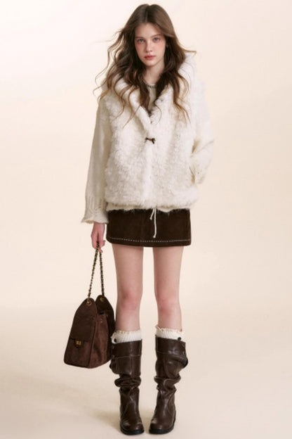 Bear Fur Hooded Fleece Jacket