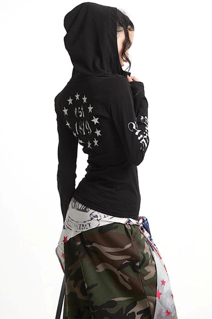 White Hooded Sunscreen Cover-Up Top