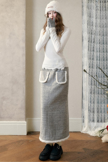 WINTER GATE WOOL TWEED SKIRT SET-UP