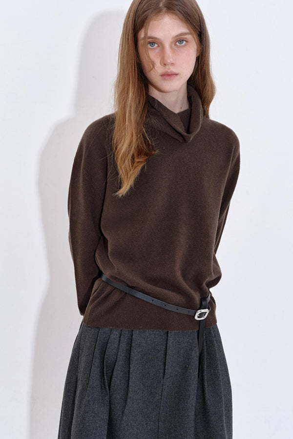 High Cashmere Wool Tricolor Knit Top