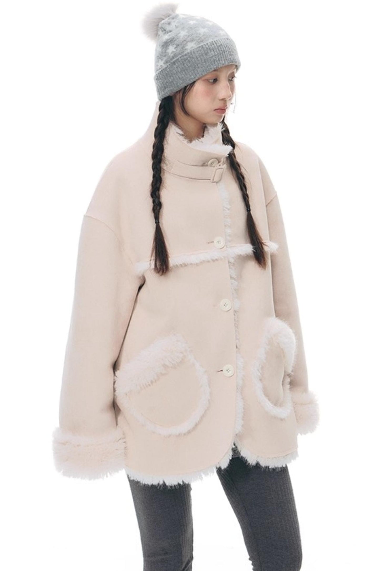 Reversible Polka Dot Fur Coat