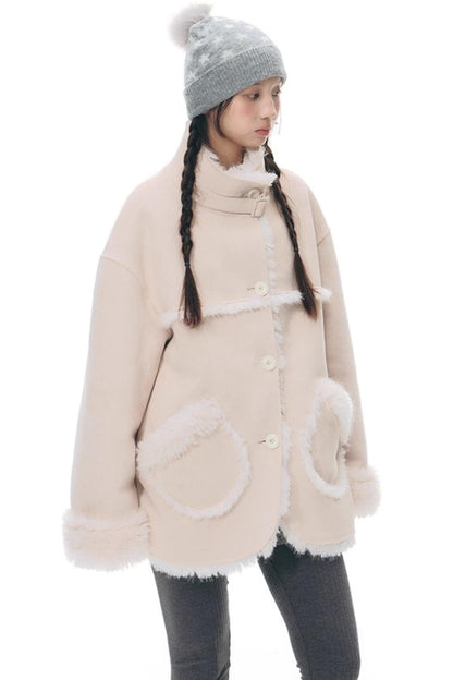 Reversible Polka Dot Fur Coat