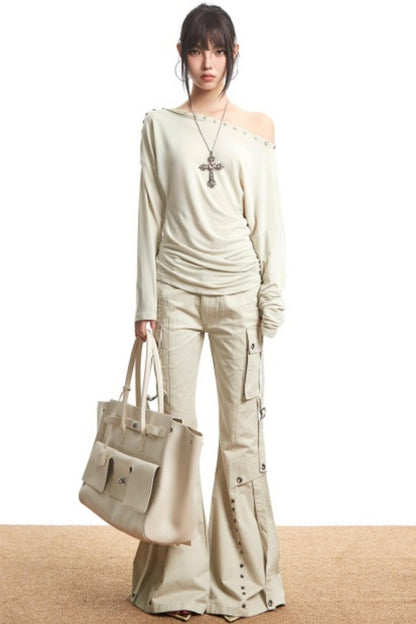 Retro Slim Off-Shoulder Top