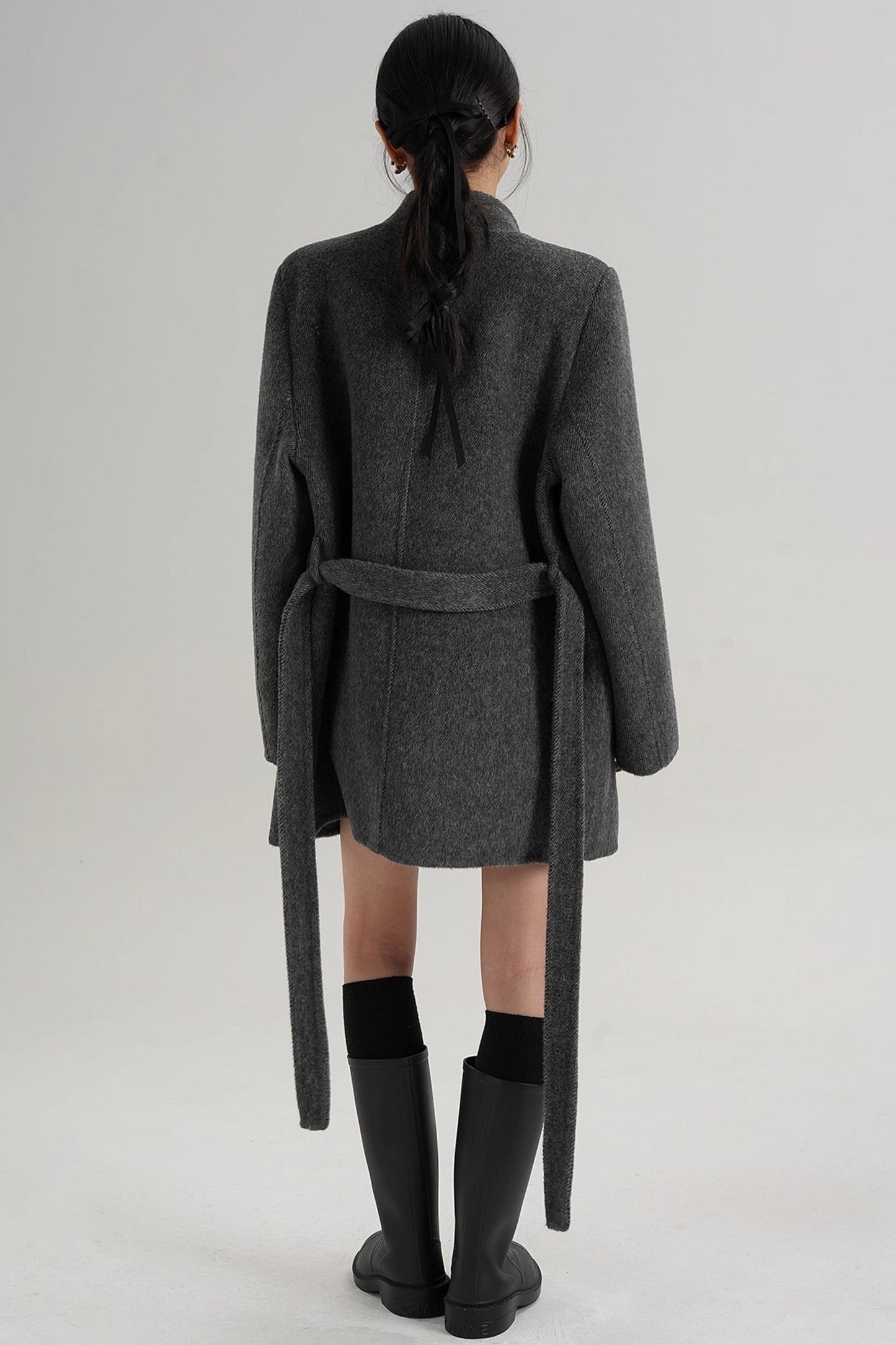 Elegant Wool Bathrobe Coat