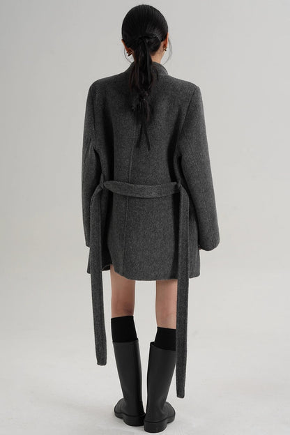 Elegant Wool Bathrobe Coat