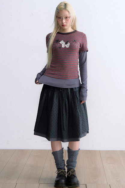 T-Shirt mit Pony-Applikation und Stickerei