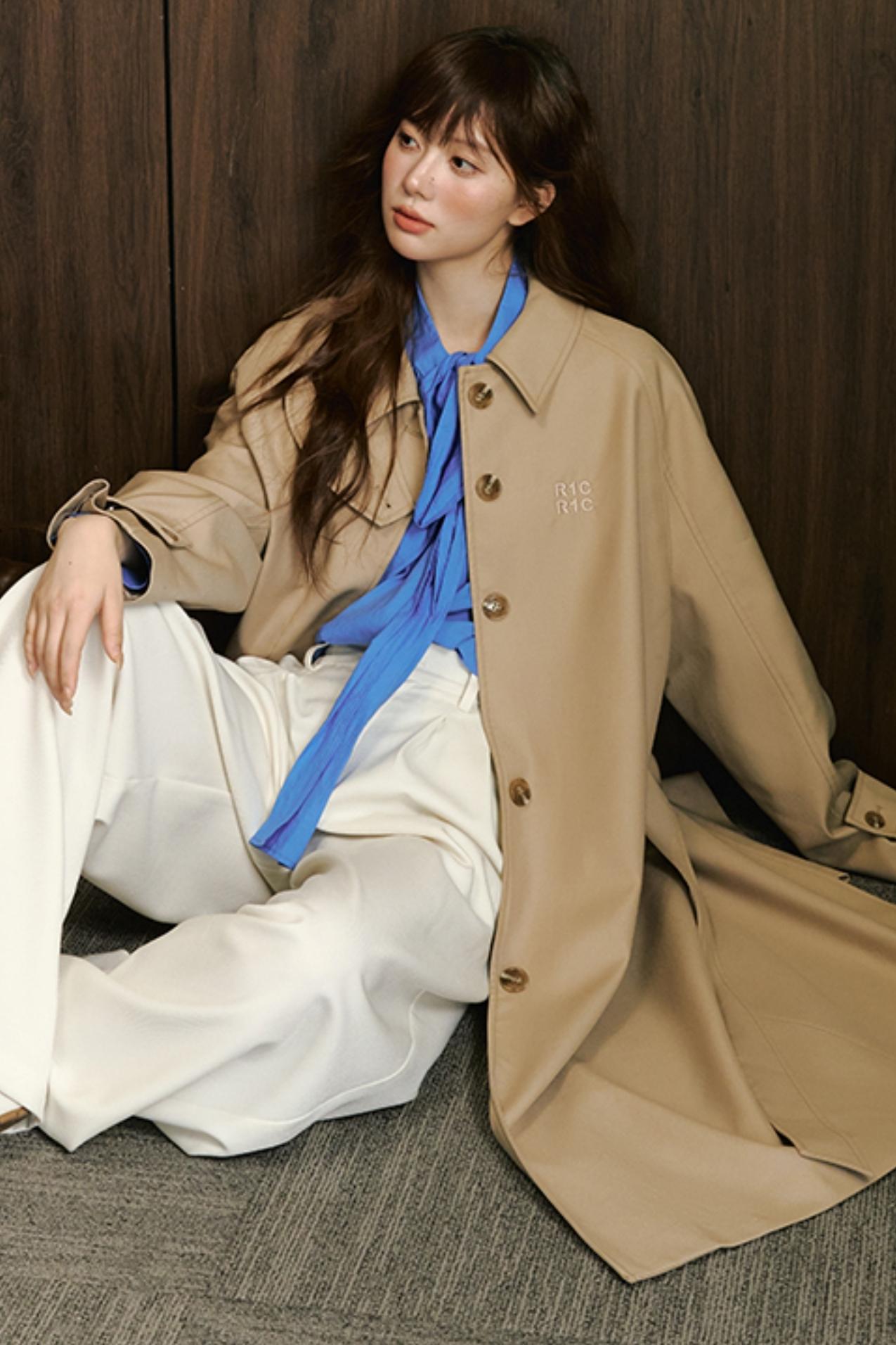 Chic Solid Color Trench Coat
