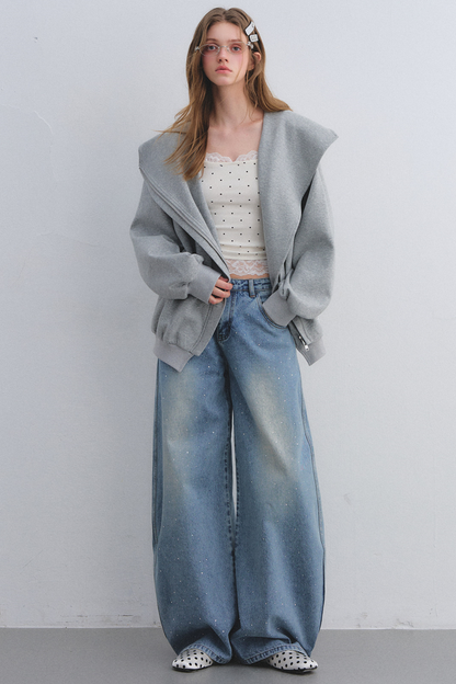 Lace Patchwork Polka Dot Top