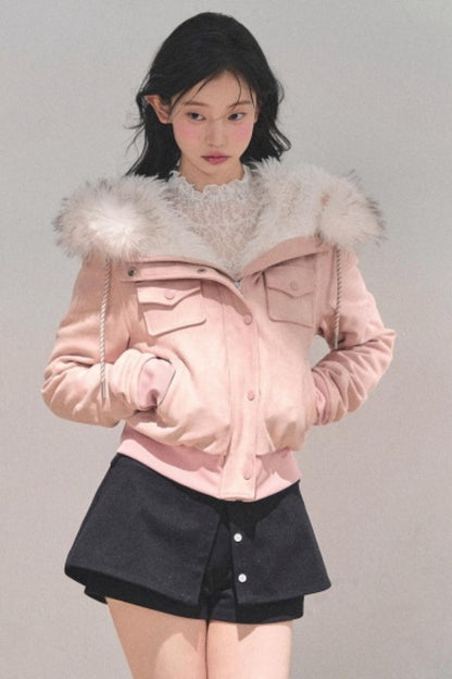 Hooded Faux Fur Winter Coat