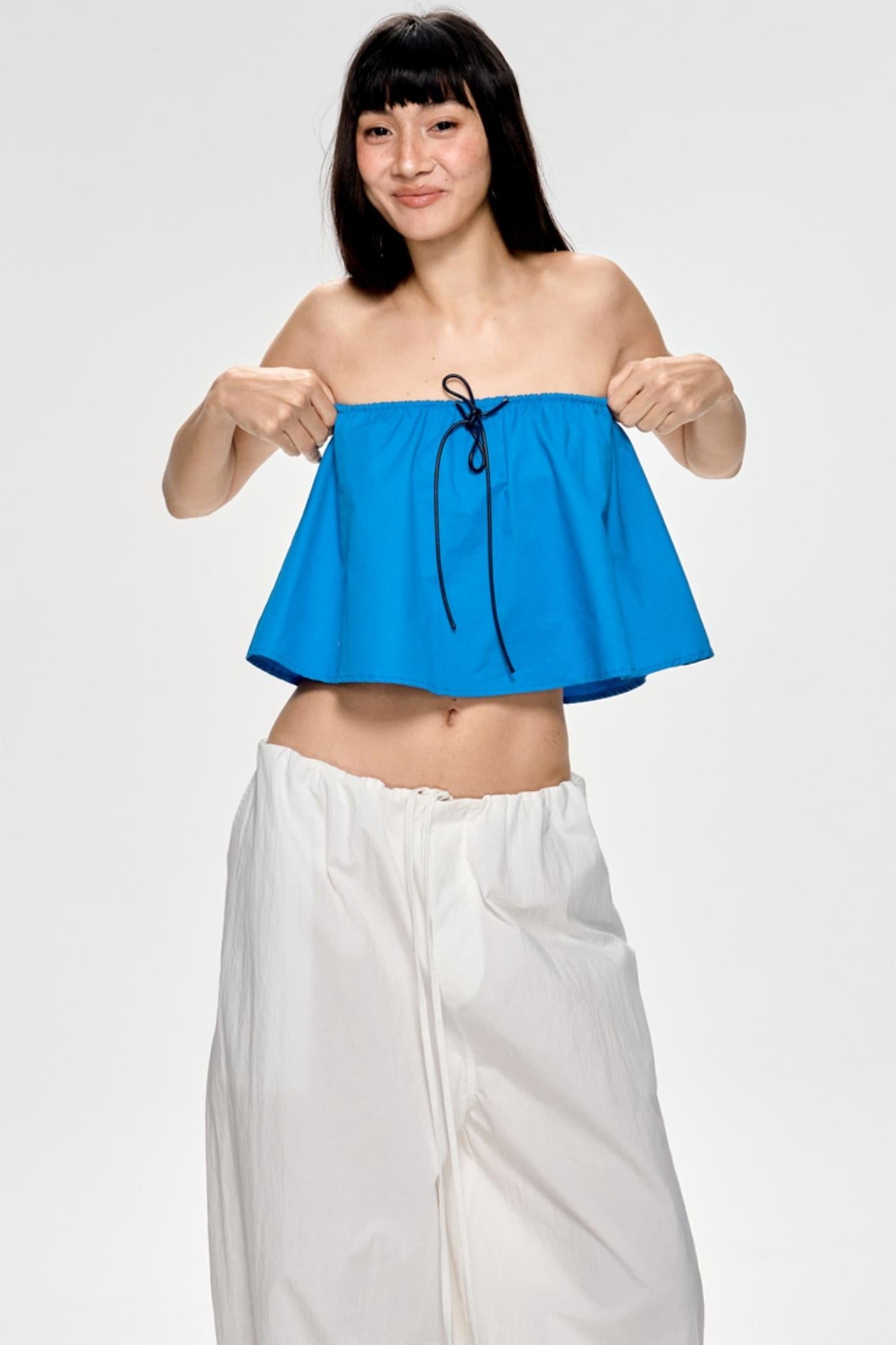 Bright Blue Backless Plunge Top