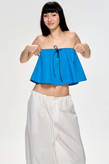 Bright Blue Backless Plunge Top