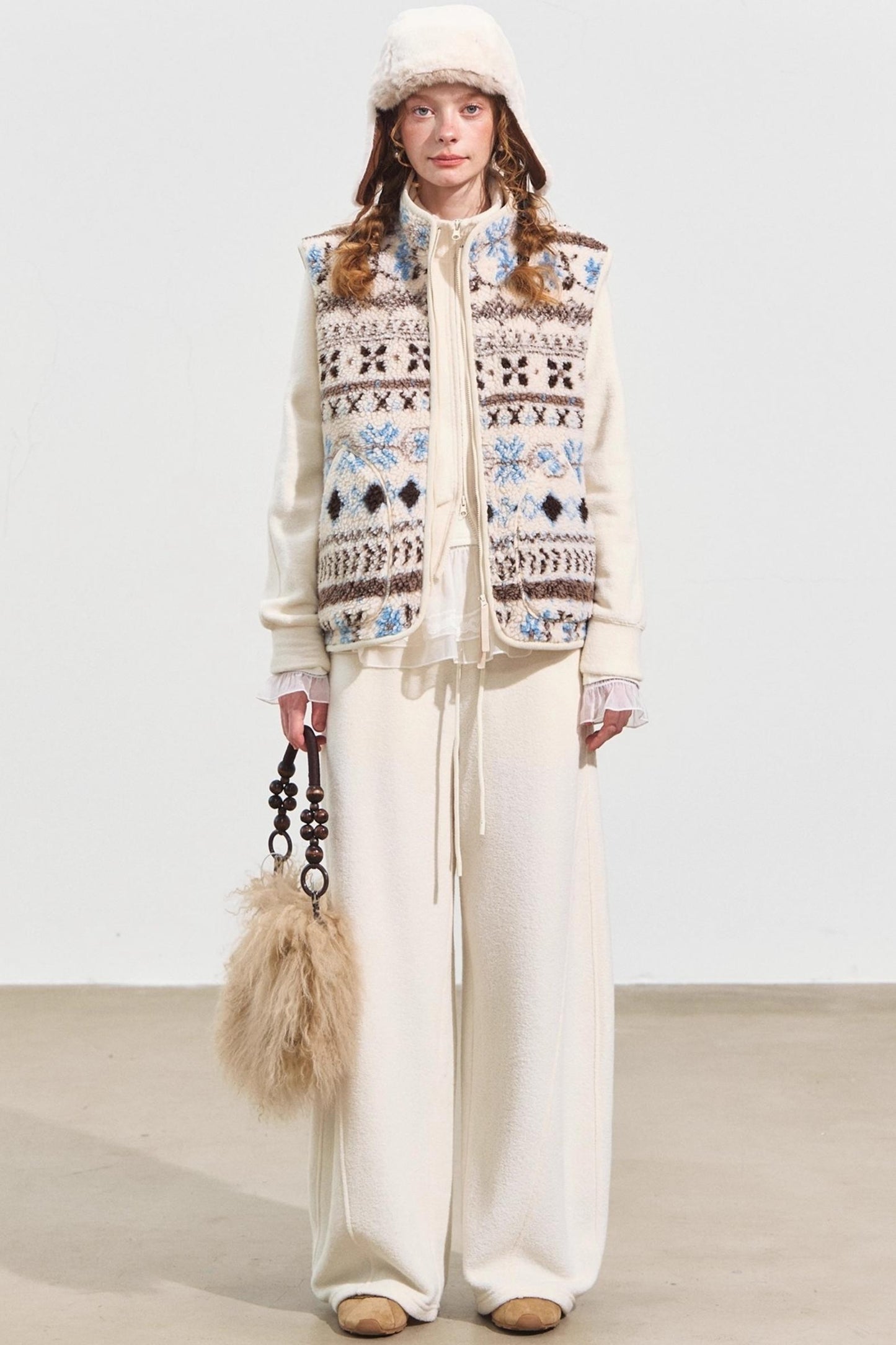 Fair Isle Jacquard Fleece Vest