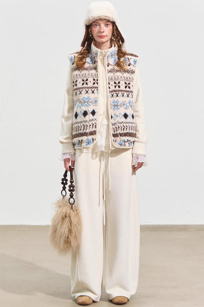 Fair Isle Jacquard Fleece Vest