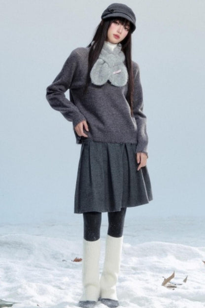 Fringed Raw Edge Sweater