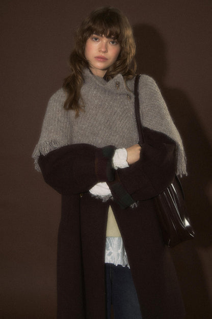 Wool Knitted Cape Cardigan