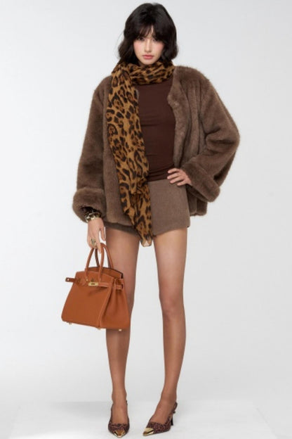 Slavic Aesthetics Fur-Cuffed Jacket