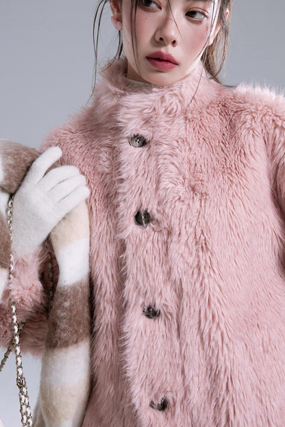 Frost Gray Reversible Fur Jacket