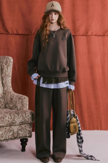 Plaid Patchwork Knit Sweater Set-Up