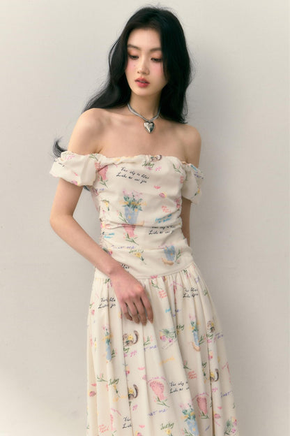 One-Shoulder Pleated Summer Dress