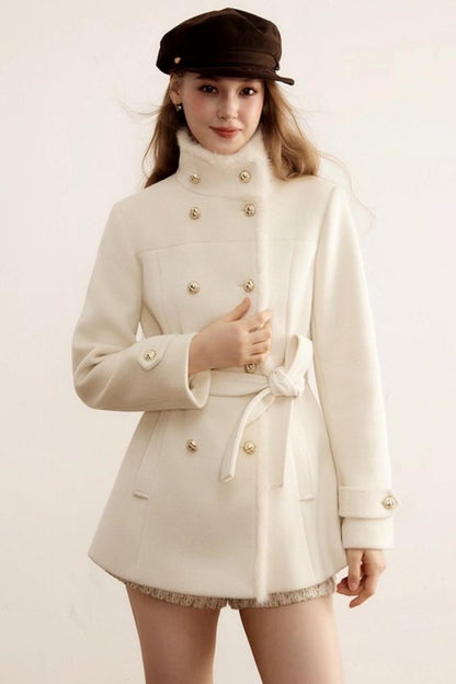 Winter Retro Woolen Double-Breasted Coat