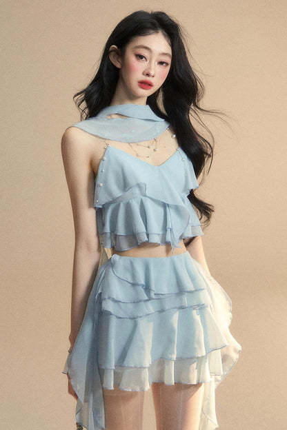 Luxury Halter With Skirt Set-Up