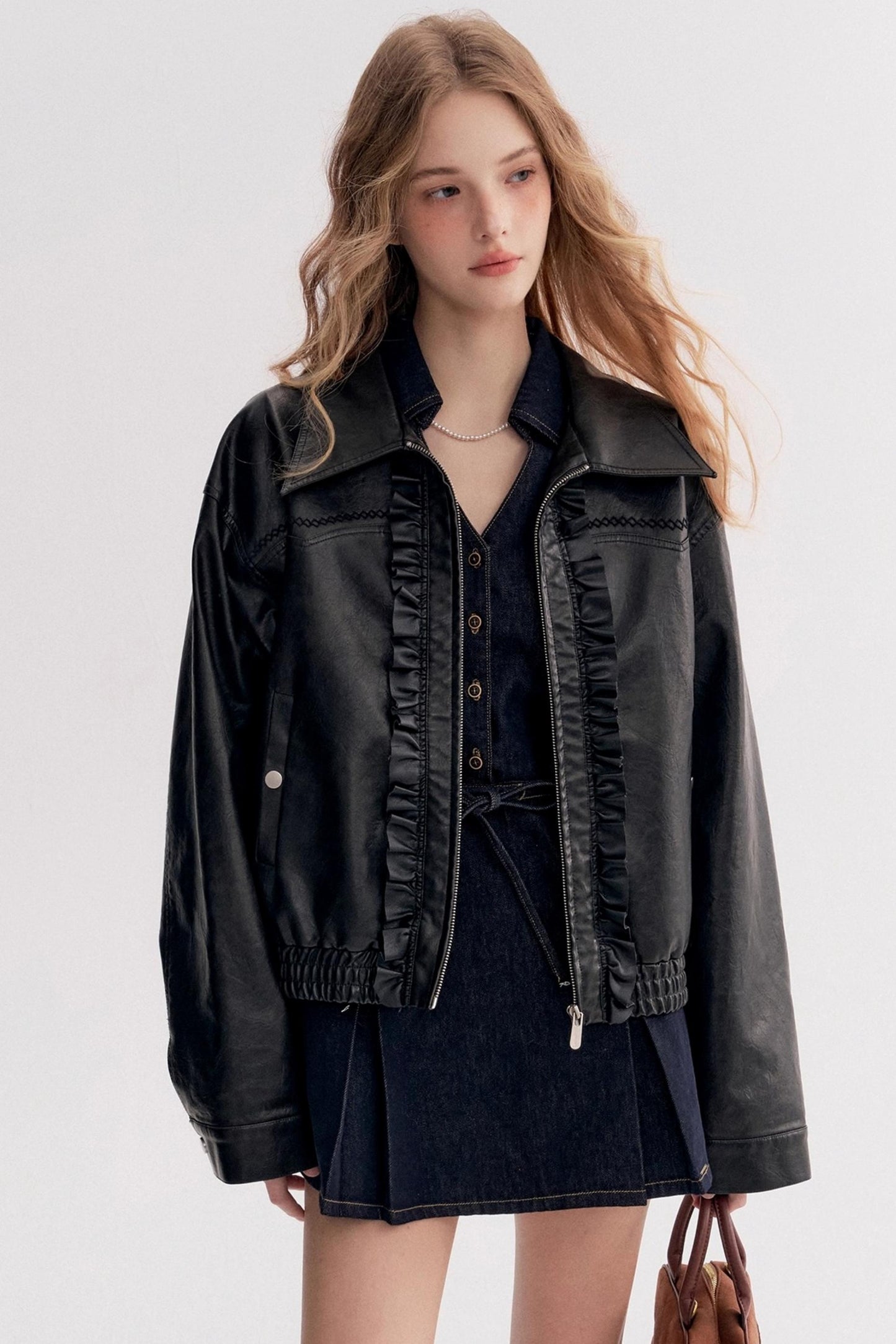 Lazy Cotton V-Neck Denim A-Line Dress