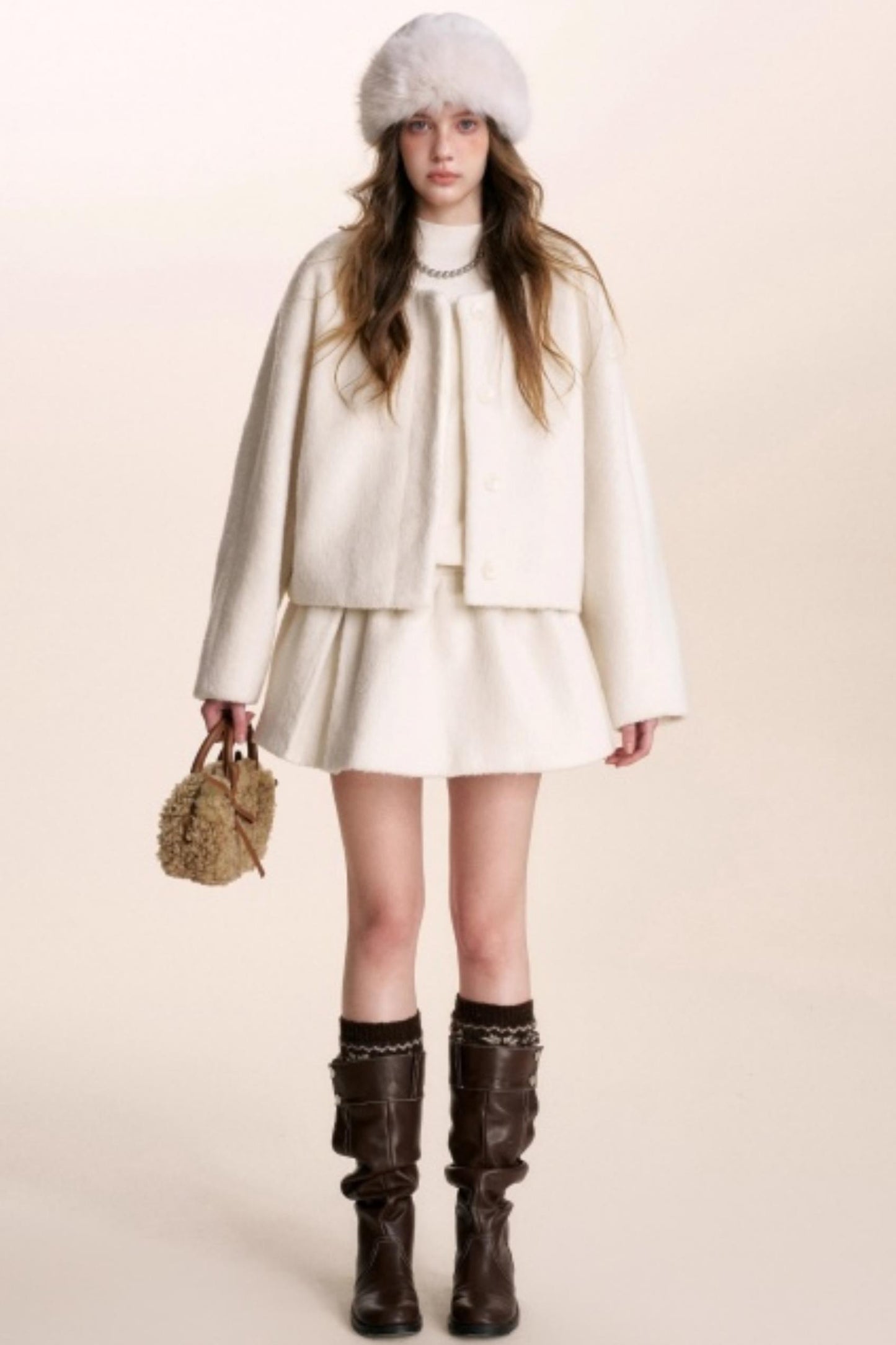 Romantic French Wool Jacket Suit Set-Up