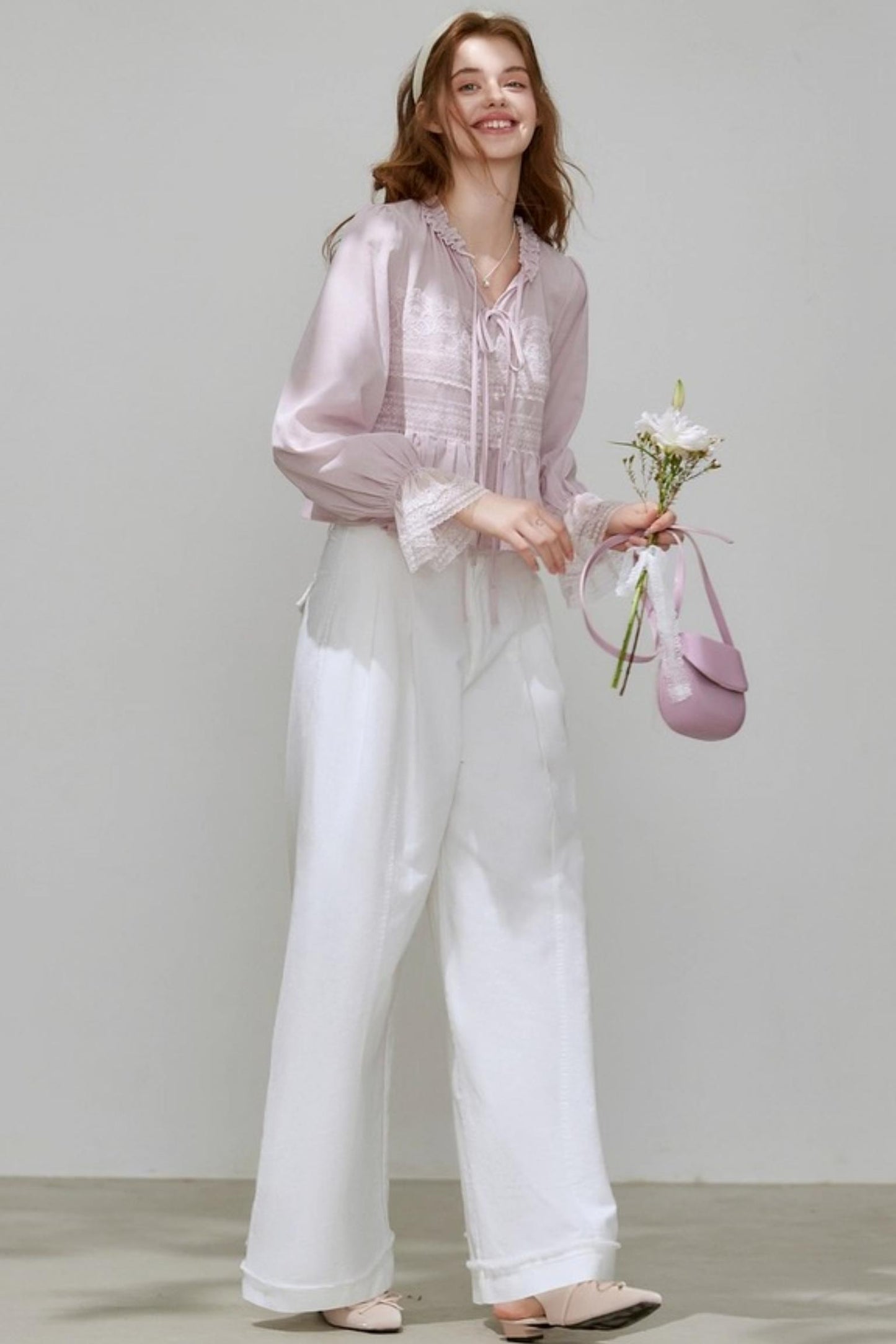 Autumn V-Neck Tencel Shirt