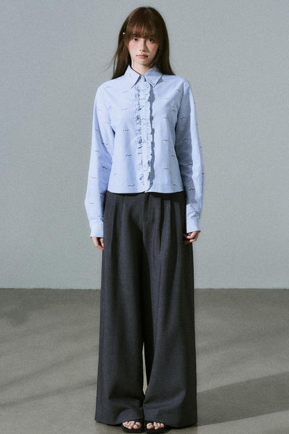 Tencel Wool Wide-Leg Pants