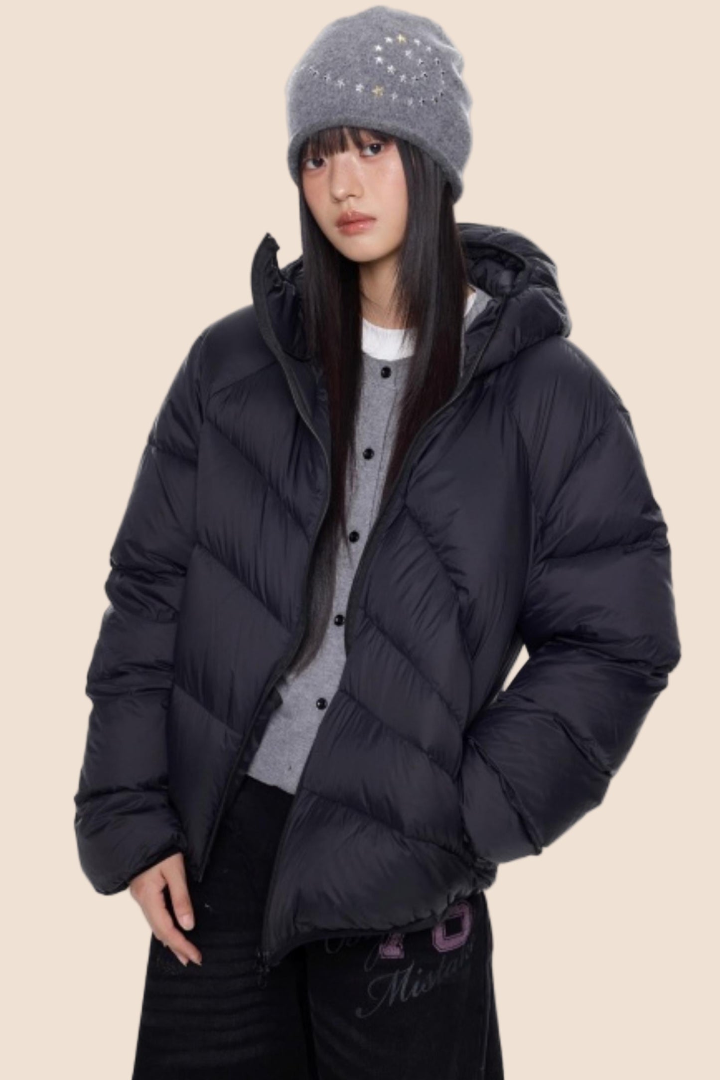 Deconstructed Hooded Down Jacket