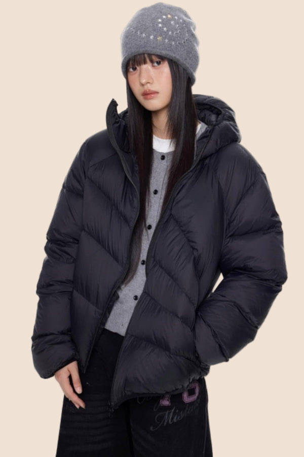 Deconstructed Hooded Down Jacket