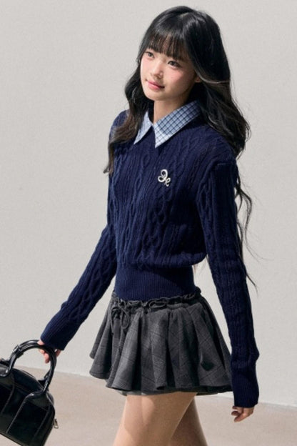 Unfinished Poem Plaid Sweater