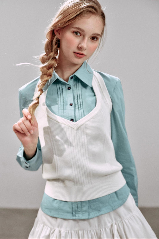 Halterneck Striped Camisole Top