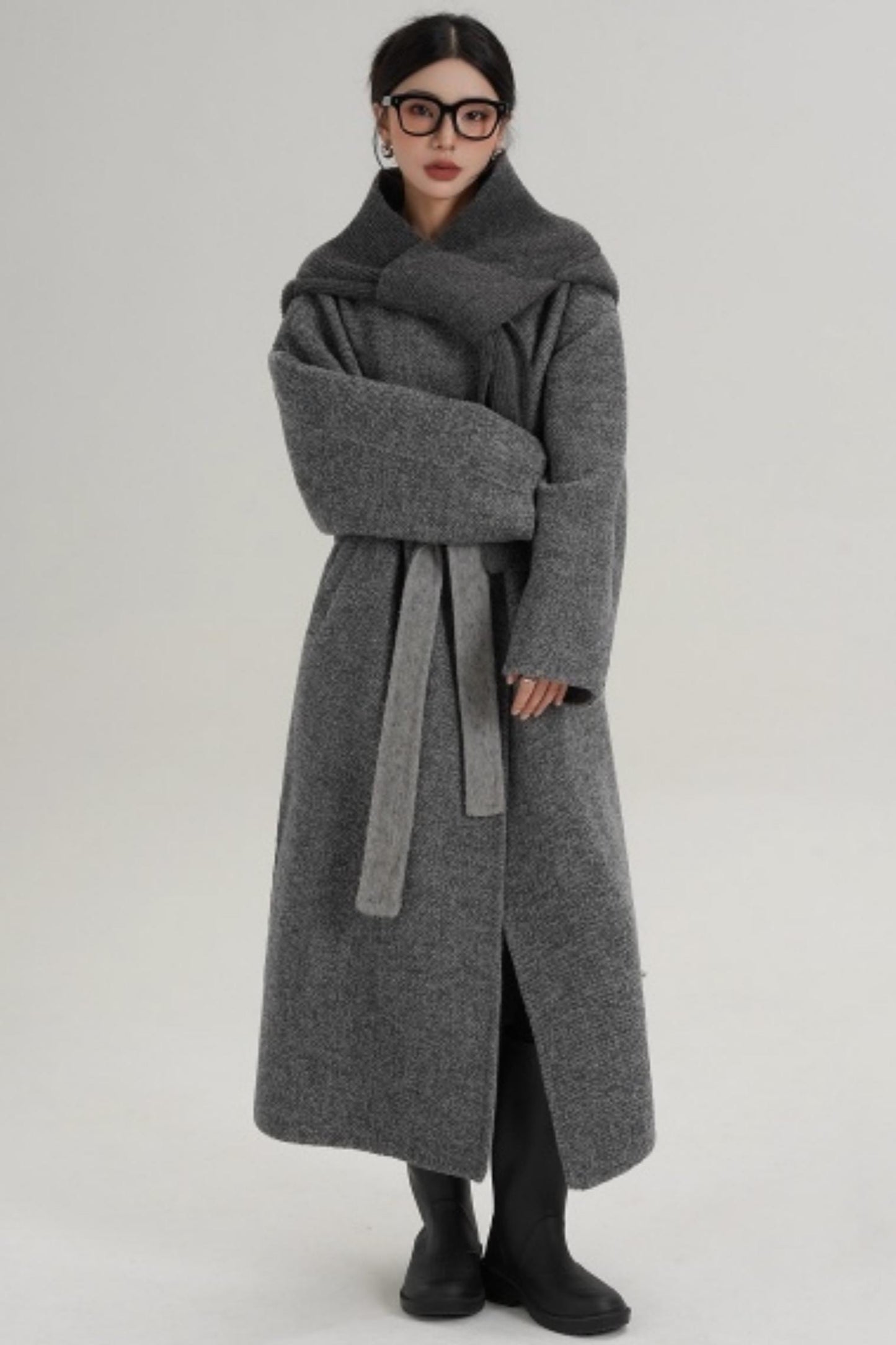 Hooded Double-Sided Wool Coat