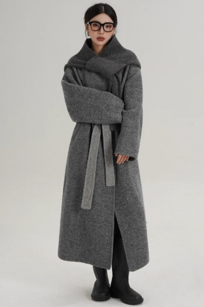 Hooded Double-Sided Wool Coat