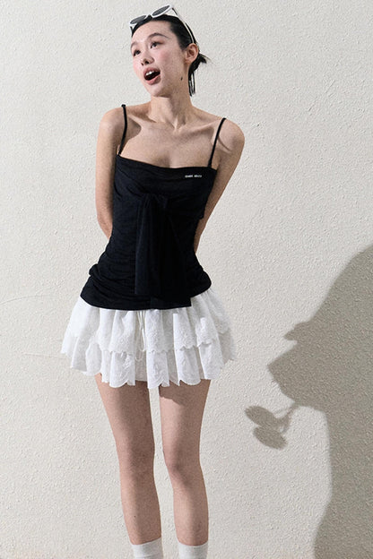 Elegant Layered Lace Skirt