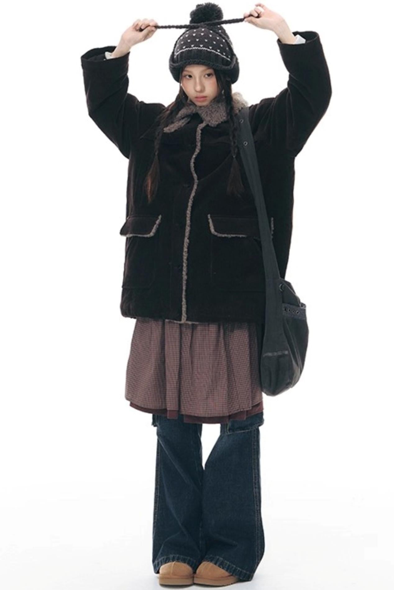 Corduroy Plush Patchwork Jacket